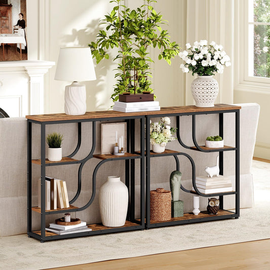 HOOBRO 29.5" Console Table, 5-Tier Narrow Entryway Table, Sofa Table