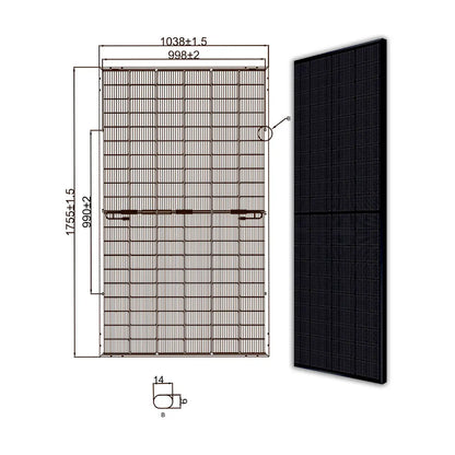400W MSMDxxxM6-HJT120DSB Bifazial Solarmodul 1038 mm Breite x 36 (1xPalette)