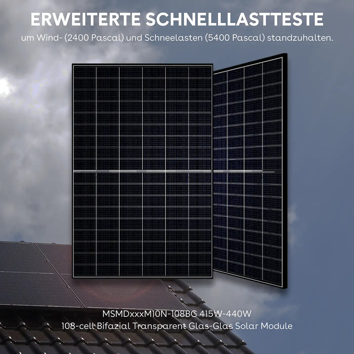 440W MSMDxxxM10N-108BG Transparent Bifazial Solarmodul Glas-Glas x 36 (1xPalette)