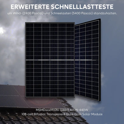 440W MSMDxxxM10N-108BG Transparent Bifazial Solarmodul Glas-Glas x 36 (1xPalette)