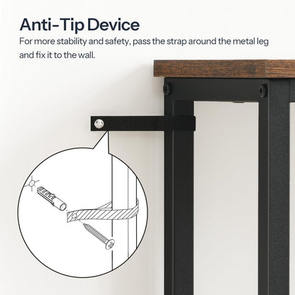 HOOBRO Narrow Console Table, Sofa Table, 4-Tier Industrial Entryway Table