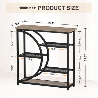 Snughome Entryway Table, Narrow Console Table, Industrial Sofa Table with 5 Tier Storage Shelves, Entrance Table for Hallway, Behind The Couch, Living Room, Foyer, Grey