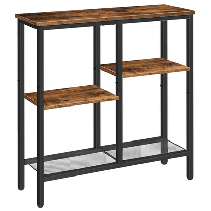 HOOBRO Narrow Console Table, Sofa Table, 4-Tier Industrial Entryway Table
