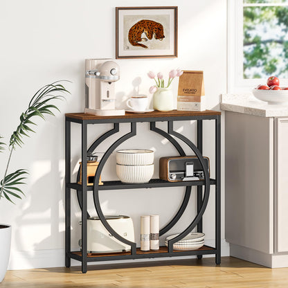 Snughome Entryway Table with 3 Tier Storage Shelves, Narrow Console Table