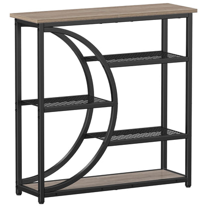 Snughome Entryway Table, Narrow Console Table, Industrial Sofa Table with 5 Tier Storage Shelves, Entrance Table for Hallway, Behind The Couch, Living Room, Foyer, Grey