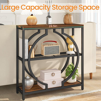 Snughome Entryway Table with 3 Tier Storage Shelves, Narrow Console Table