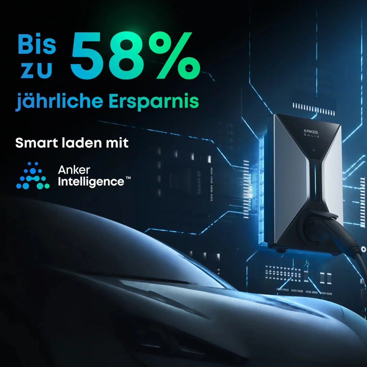 Anker SOLIX Wallbox V1 Smart EV Charger 11 kW mit Ladekabel