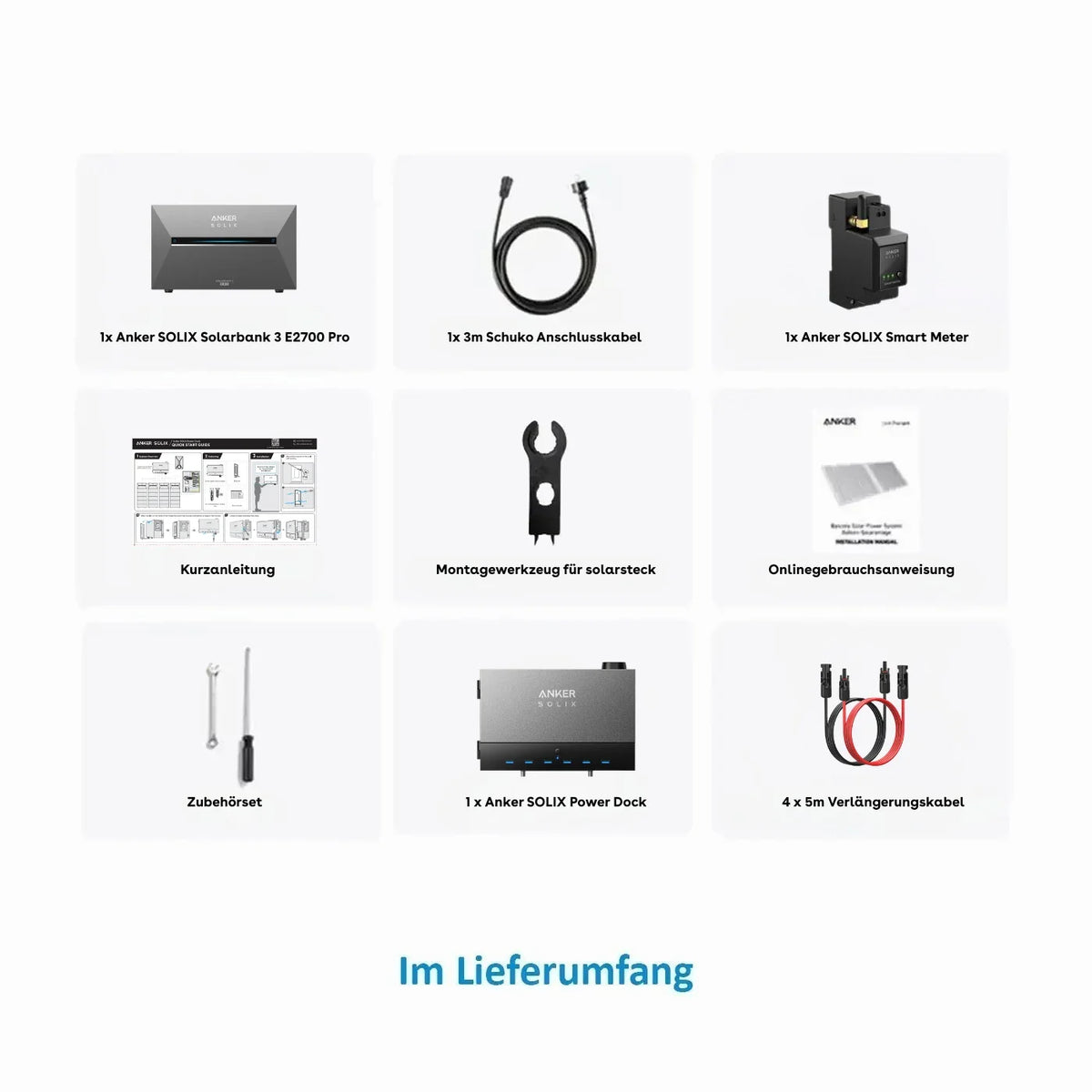 Anker SOLIX Solarbank 3 E2700 Pro Speicher 2,68 kWh Power Dock Komplettset