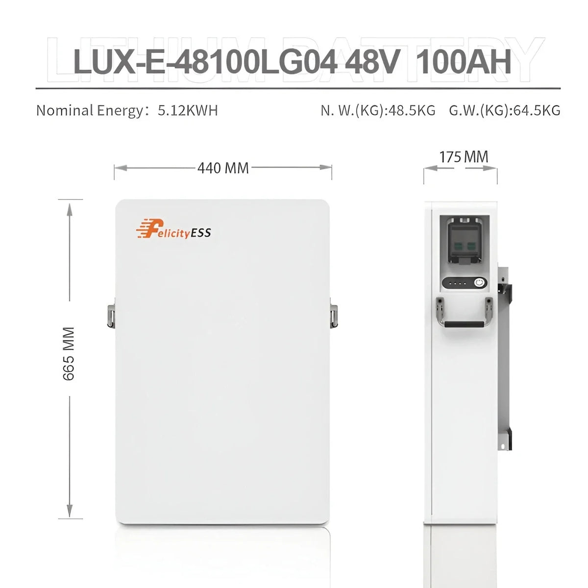 Felicity LUX-E-48100LG04 5,12 kWh Batteriespeicher