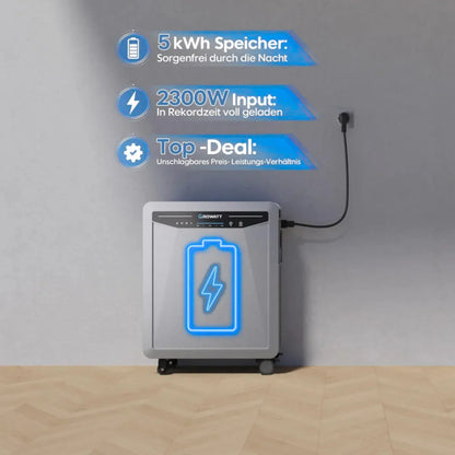Growatt AURA 5000 AC Stromspeicher 5 kWh LiFePO4 PV Speicher