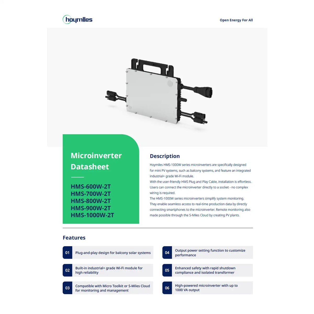 Hoymiles HiBattery 1920 AC Set mit 2 × 500W Solarmodule Komplettset