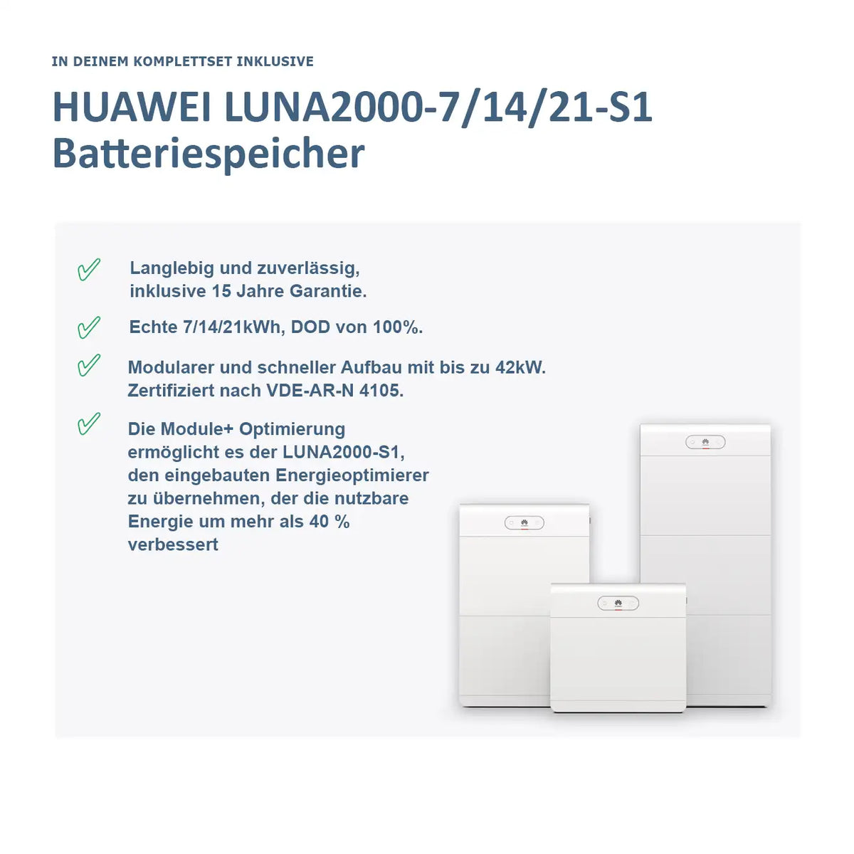 Huawei SUN2000 + LUNA2000 + SmartGuard Komplettset