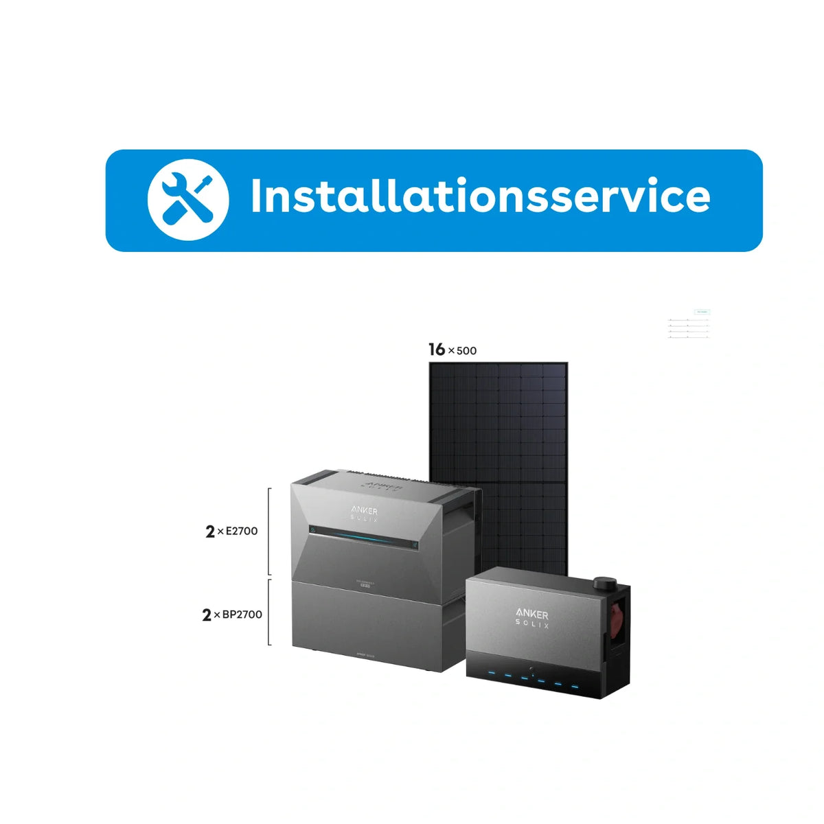 Installationsservice Anker SOLIX Multisystem + Solarpanel (Nur Installation)