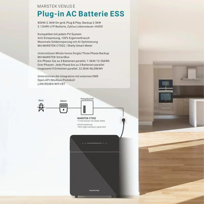 Marstek Venus E 3.0 10,24 kWh AC gekoppelt All-In-One Speichersystem