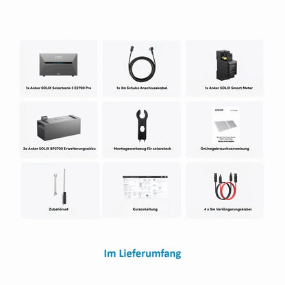Anker SOLIX Solarbank 3 E2700 Pro Speicher 8,04 kWh Komplettset