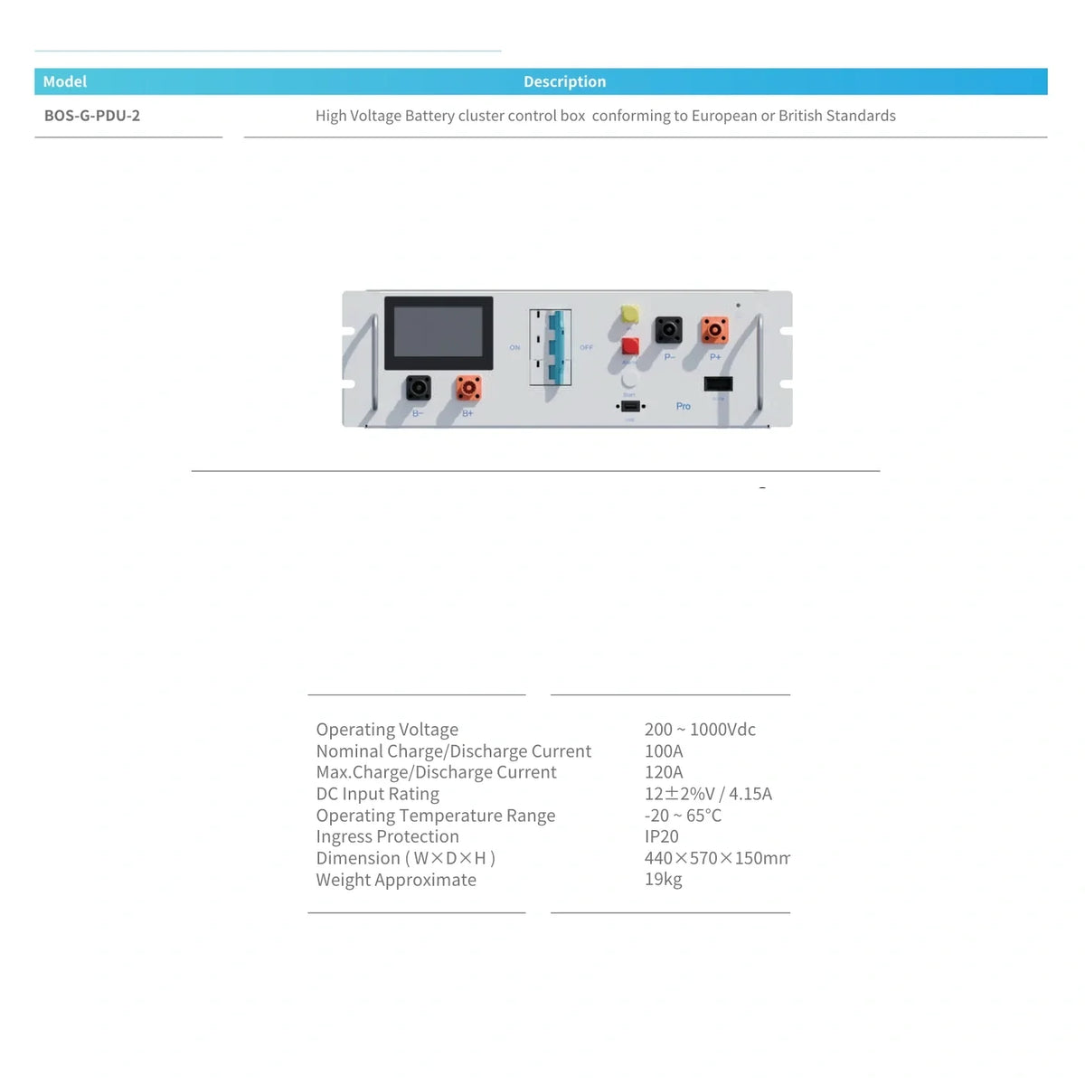 Deye BOS-G-PDU-2 Hochvolt-Batterie-Steuerbox