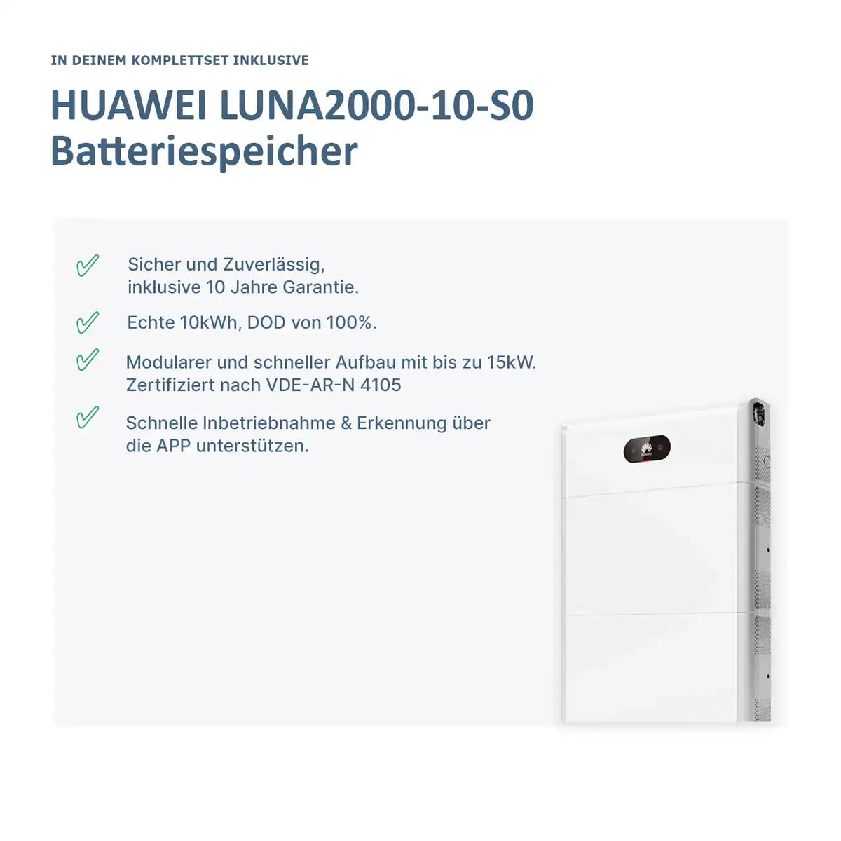 Huawei Wechselrichter 10KW + Huawei Luna 2000-10-S0 Set
